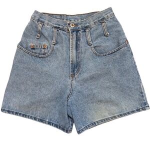 Vintage Steel Jeans Shorts Womens 7/8 USA High Rise Mom Denim Y2K 90s Light Wash